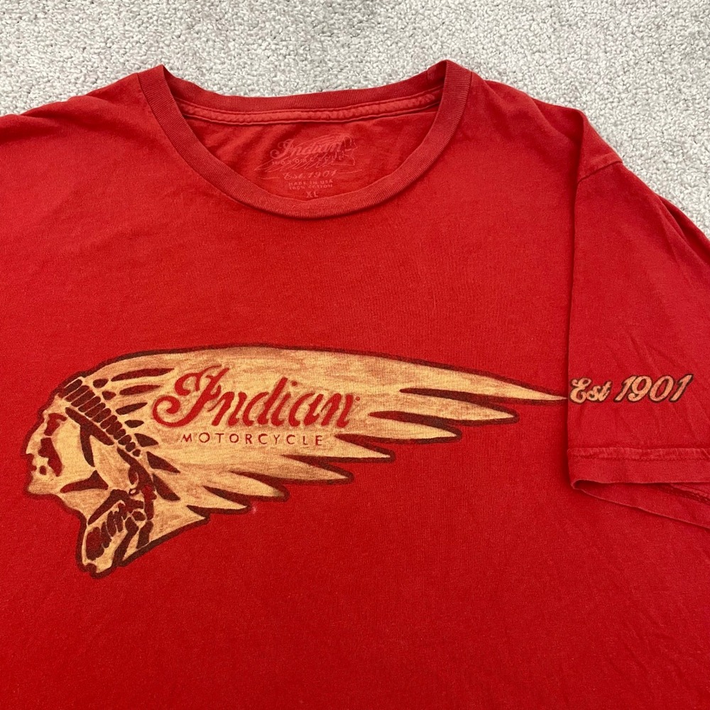 Indian Motorcycle T Shirt Mens Extra Large Est 1901 Graphic Logo Short Sleeve